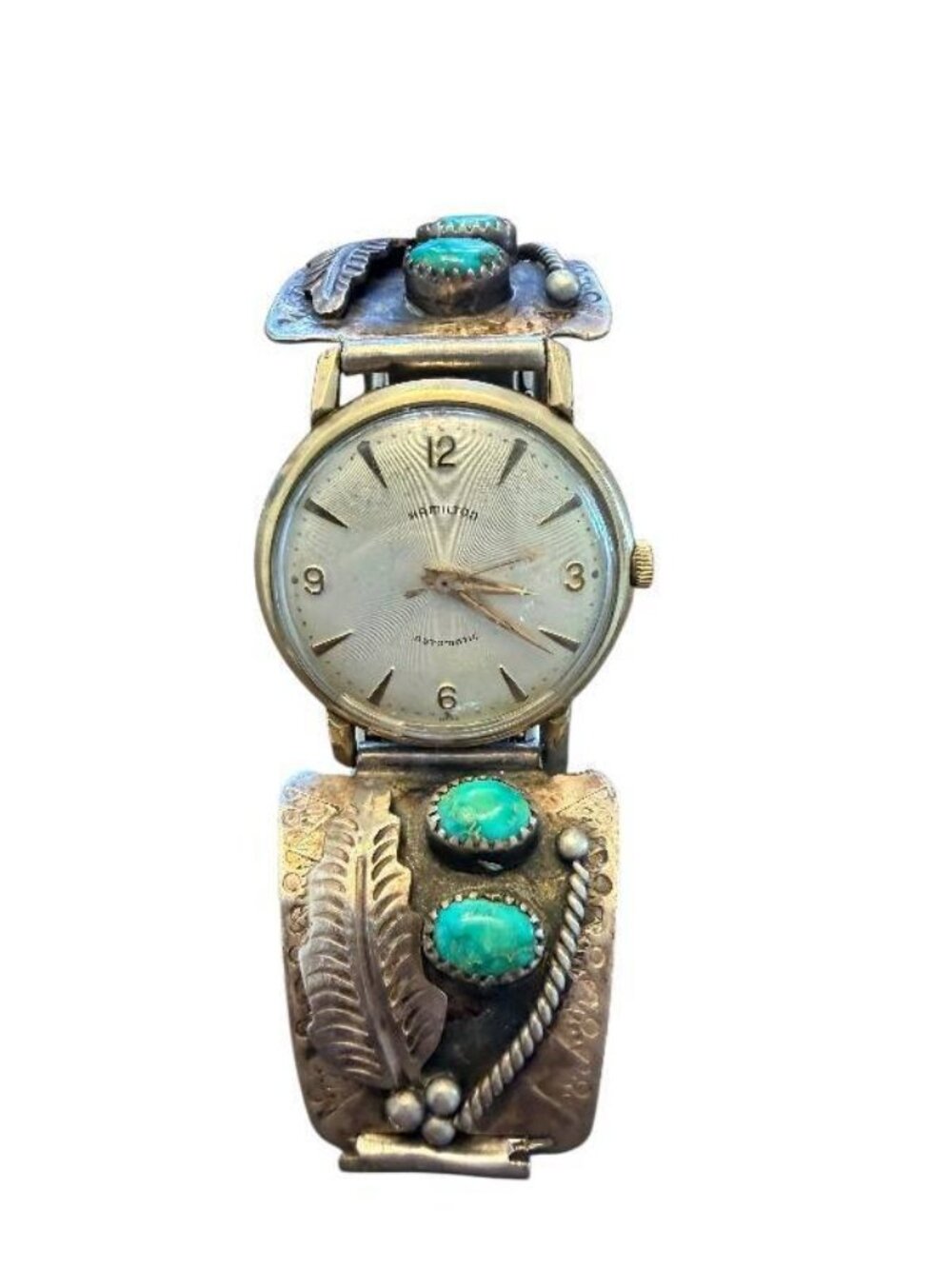 Vintage Hamilton Automatic Wristwatch with Turquoise and Sterling Silver Band